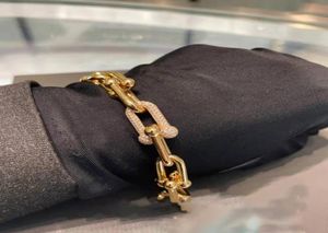 Bracelet bracelet chaîne à maillons large diamants en forme de U montres de créateurs femmes hommes couple créateur de mode montre de qualité supérieure mariage Pa9283259