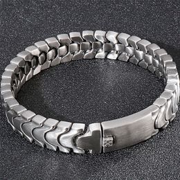 Brazalete de pulsera para hombre de 12 mm de acero inoxidable mate para hombre en bandas de mano Pulseras Joyería masculina Brazalete de hierro Mannen Artículo al por mayor 220831