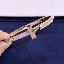 Bracelet jonc t large demi-perceuse épaissie électrolytique incrusté identique
