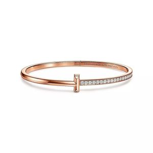 Bangle Armband v Goud t Vrouwen 18k Rose Full Diamond Wide Smalle Half Couplesq5