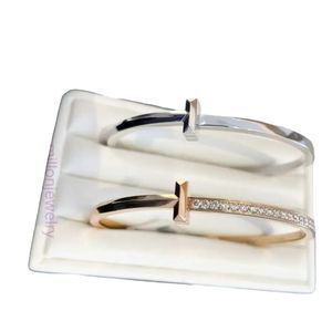 Brazalete Brazalete v Oro t Mujer 18k Rosa Completo Diamante Ancho Estrecho Mitad Parejasq10