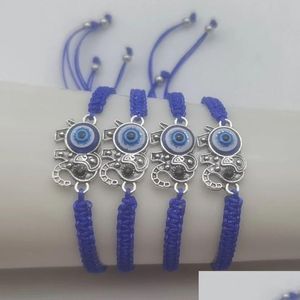 Bracelets Bracelets Blue Eyes Lucky Elephant Pendant Devils Bracelet Eye apporte des cadeaux de transport pour les proches et les amis Drop Deliv Dhe9y