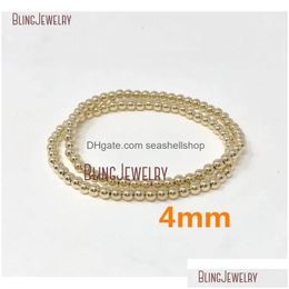 Pulseras de brazaletes Pulsera de delicadeza de oro relleno de oro electroplacante Bola de cuentas minimalista Bola de metal brillante BM277782 Drop entregada DHY79