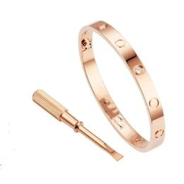 Braccialetti rigidi di design per donna Bracciale a vite Bracciale per coppia designer di gioielli mano femminile maschio regalo designer bracciale in titanio oro