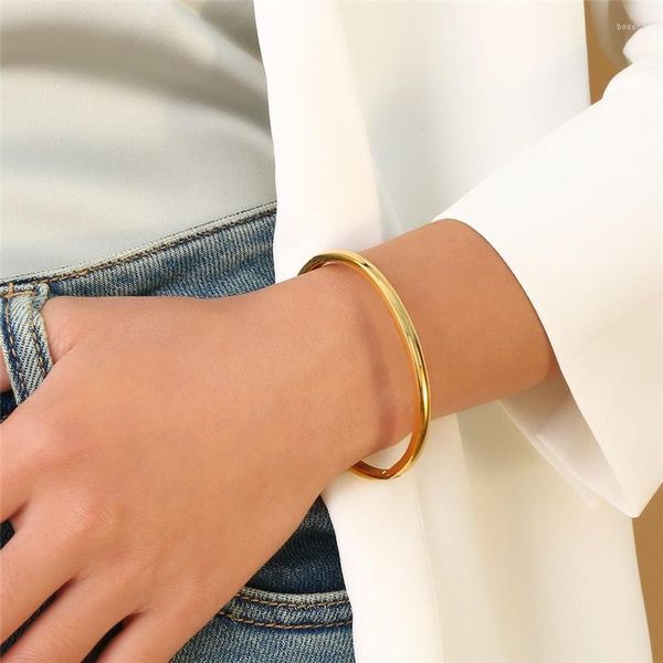 Bracelet Bracelets pour femme mode amant manchette Bracelets titane or couleur acier inoxydable femme inde bijoux cadeau