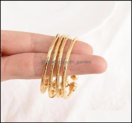 Bangle Armbanden Sieraden Baby Bangles Etnisch Goud Kleur Dubai Kinderarmband Luxe Enkelbandje Kind Verjaardagscadeau Drop Delivery 2021 S1380852