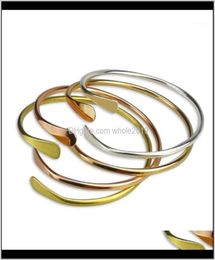 Bracelets Bracelets bijoux livraison de gouttes 2021 MyLongingCharm 10pcslot en laiton lisse du bracelet d'empilement ovale lisse bracelet ouvert Bracles F3800969