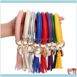 Bangle Armbanden Sieraden Mode Pu Lederen Armband Sleutelhanger Kwastje Hanger Sport Portemonnee Sleutelhanger Voor Vrouwen Sieraden Sleutelhangers Ch3090