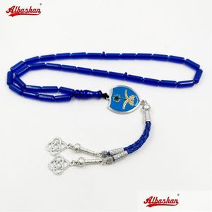 Bracelets bracelets s arabie tasbih hommes perles de prière bleue accessoires musulmans mistbaha rosaire islamique 33 Eid Drop drop livraison bijoux dhkom