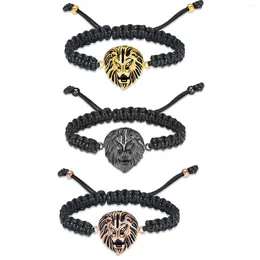 Bangle gevlochten touw urn armband leeuw medaillon verstelbare mini urnen voor as roestvrijstalen crematie sieraden