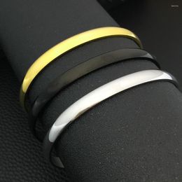 Bracelet en forme de C, Arc Concave ouvert, en acier inoxydable, couleur or, argent, noir, bijoux en titane, cadeaux de luxe, YP8945