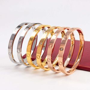 Bracelet à vis bracelet cartler Cartler Bracelet de boucle en acier titane de cinquième génération avec bracelet couple en or rose 18k non décoloré