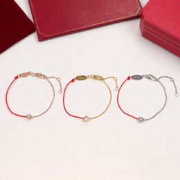 Bracelet à vis bracelet cartler bracelet rouge corde rouge simple diamant demi-chaîne demi-corde corde à main naissance