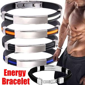 Bracelet Casual Mode Énergie Bracelet En Silicone Pour Hommes Femmes Detox Lymphunclog En Acier Inoxydable Unisexe Perte De Poids Bracelets Bijoux