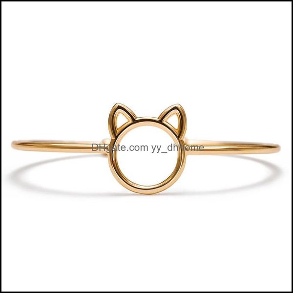 Bracelets Bracelets Bangles Cartoon Kitty Cuff oreilles réglables Open Bangle Drop Livraison 2021 Bijoux Yydhhome DHCQG