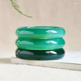 Certificación de brazalete Pulsera de gemas de jade de ágata verde natural de grado 56-65 mm