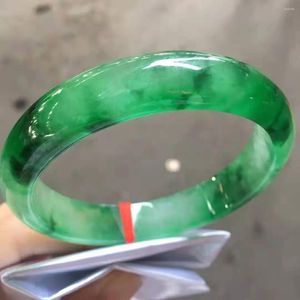 Bangle gecertificeerd licht gesneden echte Myanmar groene armbanden handcarved Lucky Floating Flower Jadeite Bracelet Emerald Jade Jewelry