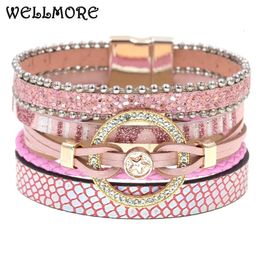 Bracelet charme en cuir Bracelets pour femme à la mode Boho bracelet multicouche Wrap Bracelet femmes femme bijoux 230928