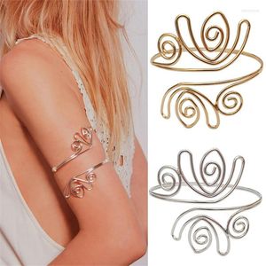 Bangle Charmante Swirl bovenarm armband manchet verklaring rustieke bruiloft handgemaakt unieke sieraden bruids gold armlet #a068