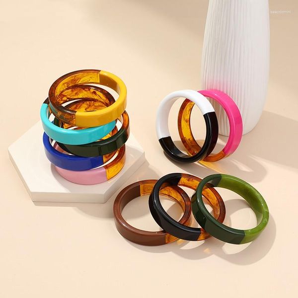 Brazaletes Fashion Round Big Bangles para mujeres joyas vintage de resina acrílico pulseras pulseras niñas regalos de moda femeninos