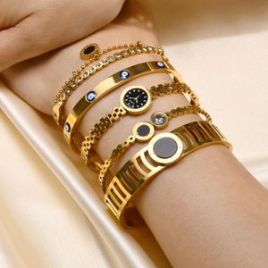 Bangle chique sieraden vele soorten cz stenen armband voor vrouwen goud kleur roestvrij staal kubieke zirkonia armbanden cadeau voor meisjes minnaar moeder 230926
