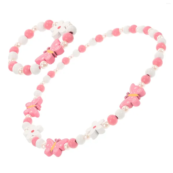 Ensemble de bracelets pour enfants, collier papillon pour filles, bijoux animaux, Kit de perles pour enfants