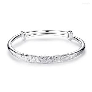 Bangle Chinese etnische zilveren kleur mode charme eenvoudige armbanden voor vrouwen meisjes bruiloftsfeest sieraden 2y955