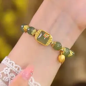 Brangle style chinois imitant HETIAN Jade Bracelet Square Sugar Lotus Per perlé haut de gamme Généreuse Luxury Luxury Luck