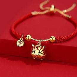 Bracelet Style chinois zodiaque tigre Bracelet chanceux Fortune rouge dragonne petite amie Couple cadeau Bracelet 230919