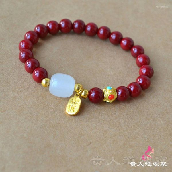 Brazalete Pulsera roja de cinabrio Joyería Pulseras Nafu propicias para enviar amigos, novias, regalos navideños de moda.