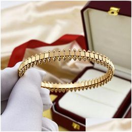 Bracelet de bracelet de bracelet bracelet en or rose rose sier plaqué rotatif bracelets bijoux concepteurs femmes hommes hommes fête gouttes livrer dhnyr
