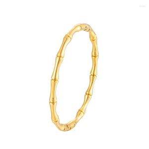 Bracelet Design classique petit bambou pour femme porter de beaux bijoux de couleur or en acier inoxydable marque Bracelet cadeau de vacances