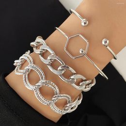 Bracelets de chaîne de couleurs argentés