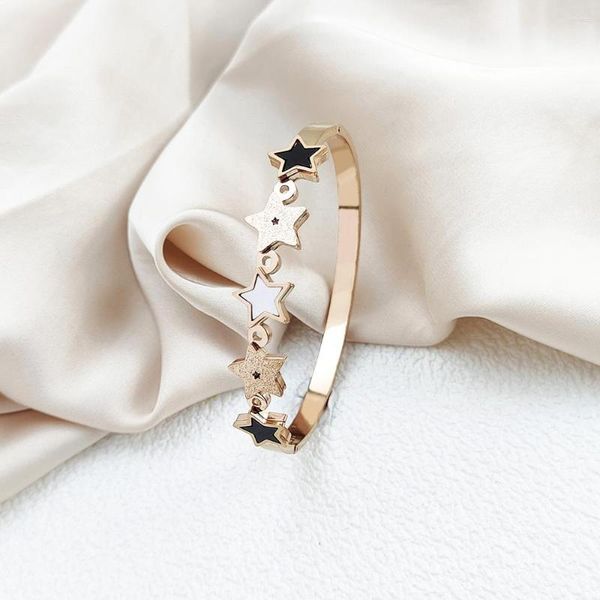 Brazalete de estrella de goteo de aceite de moda de brazalete para mujeres regalo de joyería de acero inoxidable de lujo de lujo
