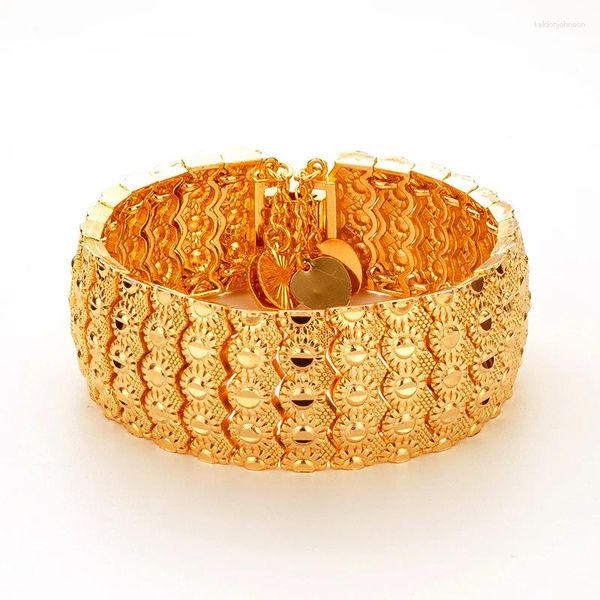 Bracelet classique pour hommes plaqué or 18 carats, bijoux de luxe en forme de tournesol, ajustable, à la mode