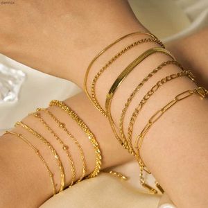 Bracelets de chaîne de serpents classiques pour femmes tendance gold plaquée en acier inoxydable bracelet cubain bracelet de femme tendance bijouryl240417