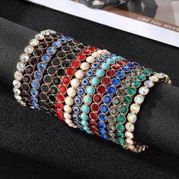 Bangle Classic roestvrij staal magnetische open armband Fashion Crystal Inlay Zirquo Turquoise Devil's Eye Stone Sieraden Gift