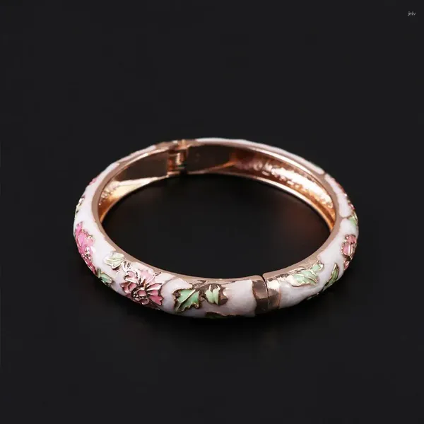 Bracelet classique Vintage pivoine émail cloisonné cadeaux pour femmes fille artisanat bijoux accessoires Bracelet bracelets