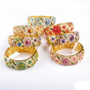 Bangle cloisonne armband 18 kgp dames sieraden dubbelzijdig kristal full circle cadeau voor 1 stcs