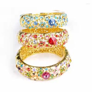 Bangle cloisonne email brede zeesterarfish Bangles lente scharnierende manchet strass armbanden voor vrouwen Chinese traditionele handcraft sieraden