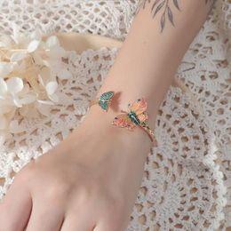 Bangle gekleurde email vlinderarmbanden elegant voor vrouwen gouden kleur ketting armband sets vintage boho sieraden 2023BangleBangle