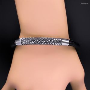 Bracelet coloré strass breloque Bracelets pour femme hommes cadeau en cuir PU fermoir magnétique Bracelet fait main Bracelet bijoux