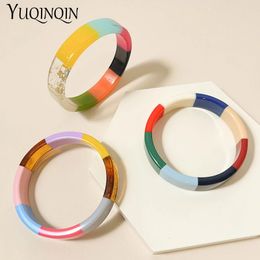 Brazalete colorido de moda pulseras redondas para mujer joyería de moda resina acrílica brazaletes geométricos diseñador estilo simple regalo 231021