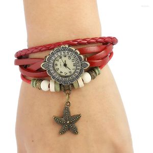 Bracelet à venir femmes Punk Bracelet en cuir montre mode bleu rouge vert blanc montres-bracelets