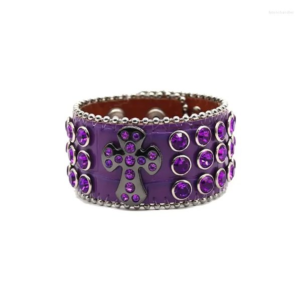 Brazalete Accesorios cruzados Pulseras de diamantes de imitación occidentales para hombres Estilo gótico Y2K Decoración de muñeca personalizada Brazaletes Fiesta Discoteca