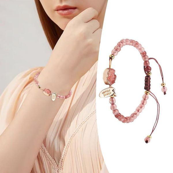 Bracelet perles de cristal tissé Bracelet breloque poignet filles accessoires vacances cadeaux montre et collier ensemble pour femmesBangle