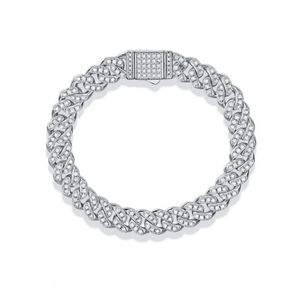 Bangle Cubaanse Armband voor Mannen Ronde Cut D Kleur Diamant 100 925 Zilveren Hip Hop Link Chain Luxe Fijne sieraden 230721