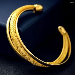 Bracelet manchette bijoux solides or jaune rempli Bracelet femme Dia 70mm