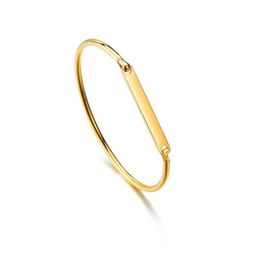 Bangle Aangepaste Naam ID Armband Armbanden Mode Goud Kleur Rvs Manchet Armbanden Voor Vrouwen Sieraden Armbanden 2021274o