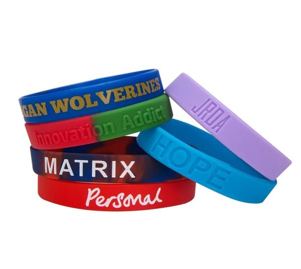 Brazalete Promoción personalizada Diseño de logotipo Pulseras de silicona Diseño ajustable Su propia pulsera para eventos Regalo de negocios barato